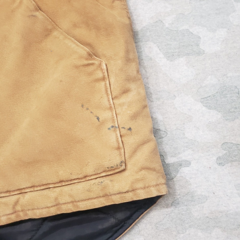 Vintage Carhartt Vest Mens Large Tall Brown Full Zip Diamond Quilted Workwear - Picture 4 of 10
